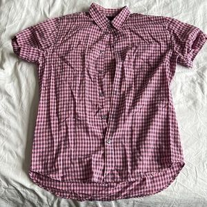 Marc by Marc Jacobs - short sleeve pink/blue plaid button up